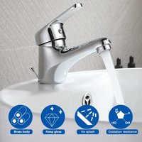Auralum - Wasserhahn Bad Einhandmischer mit Zugstange Waschbecken Armatur Badarmatur Mischbatterie Waschtischmischer für Badezimmer Chrom von AURALUM