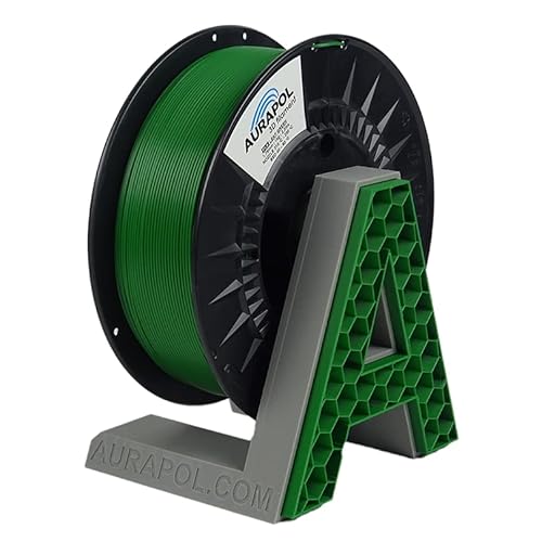 AURAPOL Filament 1.75 PLA mit +/- 0,02 mm Genauigkeit (1kg, blattgrün/RAL 6002) - Biologisch abbaubares 3D Drucker Filament aus PLA - Druckmaterialien kompatibel mit den meisten Druckern von AURAPOL