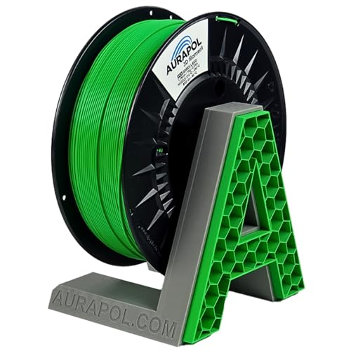 AURAPOL Filament 1.75 PLA mit +/- 0,02 mm Genauigkeit (1kg, grün/green) - Biologisch abbaubares 3D Drucker Filament aus PLA - Druckmaterialien kompatibel mit den meisten Druckern von AURAPOL