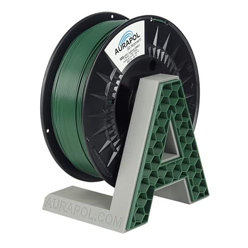 AURAPOL Filament 1.75 PLA mit +/- 0,02 mm Genauigkeit (1kg, hochlandgrün/H-100) - Biologisch abbaubares 3D Drucker Filament aus PLA - Druckmaterialien kompatibel mit den meisten Druckern von AURAPOL