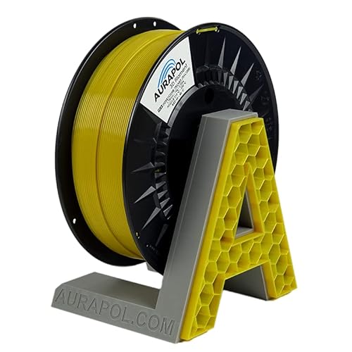 AURAPOL Filament 1.75 PLA mit +/- 0,02 mm Genauigkeit (1kg, gold/hongifarbe) - Biologisch abbaubares 3D Drucker Filament aus PLA - Druckmaterialien kompatibel mit den meisten Druckern von AURAPOL