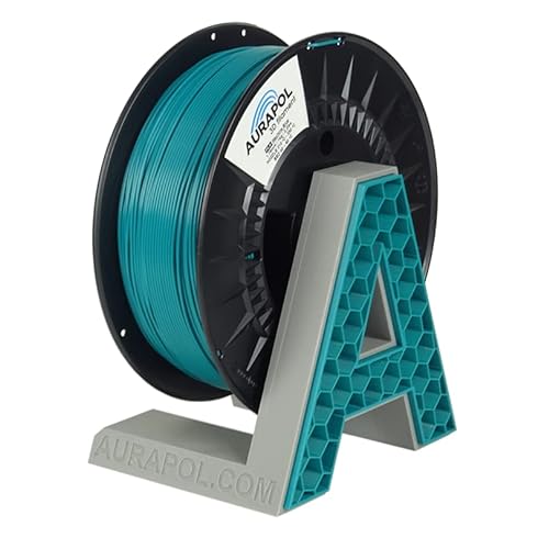 AURAPOL Filament 1.75 PLA mit +/- 0,02 mm Genauigkeit (1kg, machineblau/RAL 5021) - Biologisch abbaubares 3D Drucker Filament aus PLA - Druckmaterialien kompatibel mit den meisten Druckern von AURAPOL
