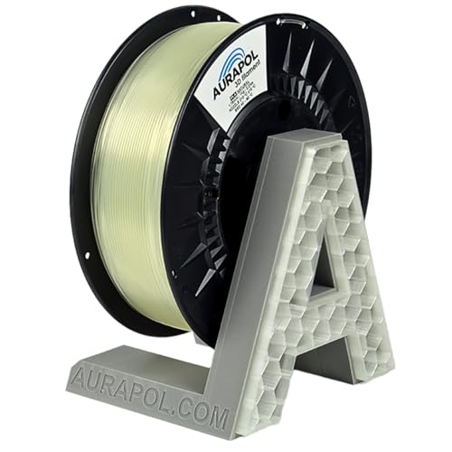 AURAPOL Filament 1.75 PLA mit +/- 0,02 mm Genauigkeit (1kg, natural/transparent) - Biologisch abbaubares 3D Drucker Filament aus PLA - Druckmaterialien kompatibel mit den meisten Druckern von AURAPOL