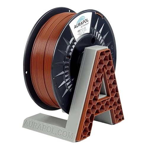 AURAPOL Filament 1.75 PLA HT, Spezielle Art von PLA Filament mit hoher Dichte, 1 kg 3D Drucker Filament - Einfaches Drucken bei Temperaturen von 210 °C bis 250 °C, Premium 3D Filament, Braun von AURAPOL