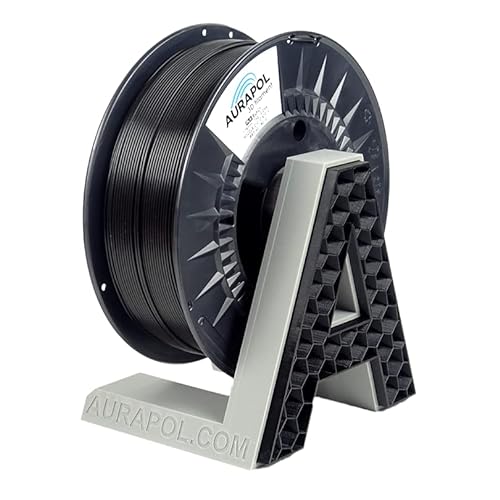 AURAPOL Filament 1.75 PLA HT, Spezielle Art von PLA Filament mit hoher Dichte, 1 kg 3D Drucker Filament - Einfaches Drucken bei Temperaturen von 210 °C bis 250 °C, Premium 3D Filament, Schwarz von AURAPOL