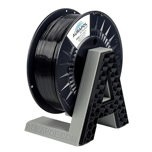 AURAPOL Filament 1.75 PETG mit +/- 0,02 mm Genauigkeit (1kg, schwarz/black) - 3D Drucker Filament aus PETG - Druckmaterialien kompatibel mit den meisten Druckern von AURAPOL