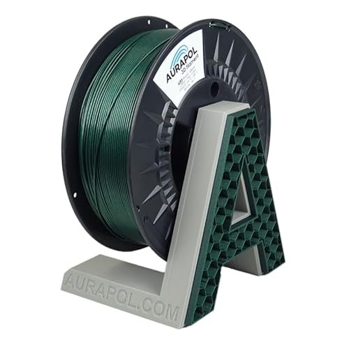 AURAPOL PLA 3D Filament 1.75, PLA 1kg, Filament-3d-druckmaterialien, Metallisches Grün, 3D Drucker Filament, Präzision 1,75 mm +/- 0,02 mm, ERSCHWINGLICHE QUALITÄT von AURAPOL