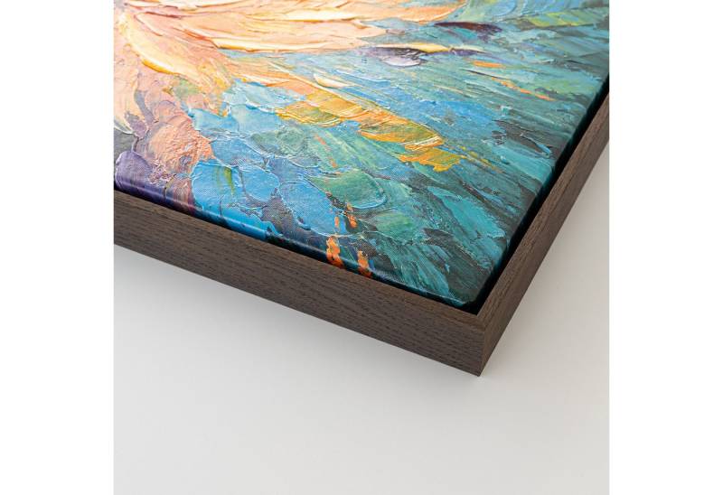 AUREDAS Bild mit Rahmen Tanz der Farben, 100x50 Rahmen dunkel, Abstrakt, Blüte, Gemälde, Blume AUREDAS Bild mit Rahmen Tanz der Farben, 100x50 Rahmen dunkel, Abstrakt, Blüte, Gemälde, Blume von AUREDAS