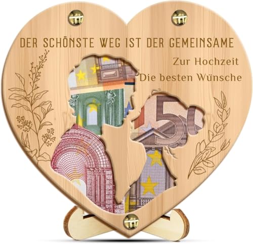 AURIVEE Holzherz Geldgeschenk für Hochzeitsfeiern - Elegante Geschenkbox für Brautpaare zur Aufbewahrung von Geldgeschenken und Glückwünschen, Perfekt für Hochzeitsgeschenk, Hochzeitsglückwünsche, Hoc AURIVEE Holzherz Geldgeschenk für Hochzeitsfeiern - Elegante Geschenkbox für Brautpaare zur Aufbewahrung von Geldgeschenken und Glückwünschen, Perfekt für Hochzeitsgeschenk, Hochzeitsglückwünsche, Hoc von AURIVEE