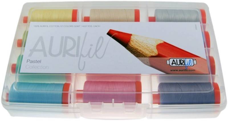 AURIfil AURIfil The Pastel Collection Stärke 50, 12 Farben auf 1300m-Spulen Nähgarn von AURIfil
