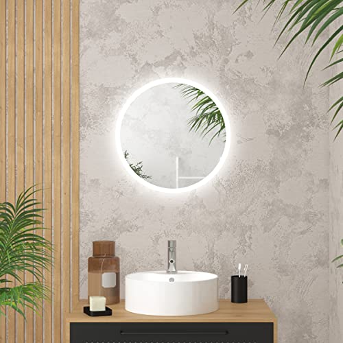 AURLANE Go LED Badezimmerspiegel, rund, mit LED-Beleuchtung – Durchmesser 50 cm von AURLANE