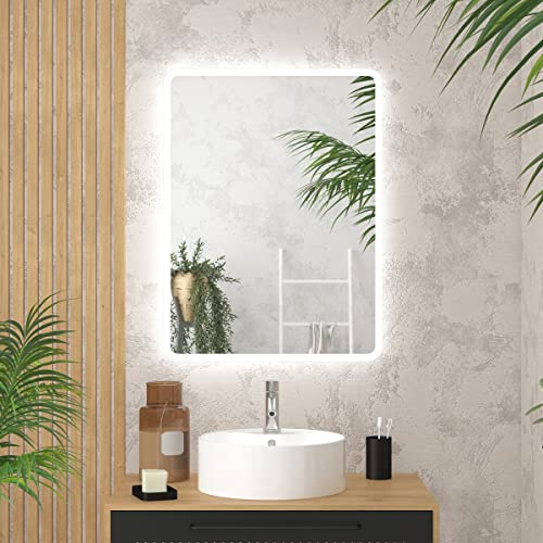 AURLANE Spiegel für Badezimmer mit LED-Beleuchtung – 60 x 80 cm – Go LED von AURLANE