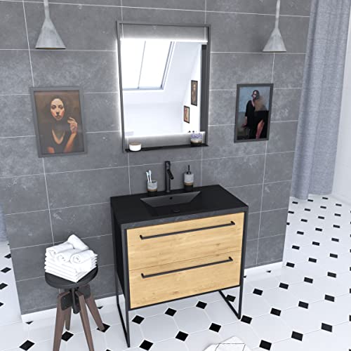 Aurlane PACM072 Structura P072 Badezimmermöbel, Schwarz/Eiche Braun Aurlane PACM072 Structura P072 Badezimmermöbel, Schwarz/Eiche Braun von AURLANE
