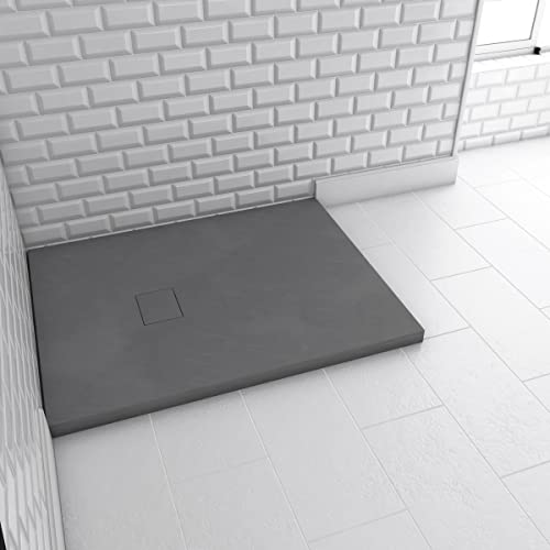 Einbauwanne aus SMC-Verbundwerkstoff – Finish Schiefer grau – 70 x 90 cm – Rock 2 Grey 70 von AURLANE