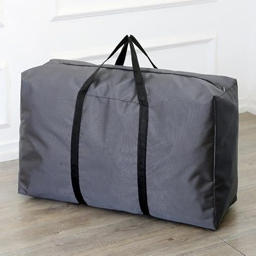 AURMOO 120L Aufbewahrungstasche für Kleidung, Oxford-Stoff Organisator-Beutel, Belastbare Aufbewahrungstasche Tragetasche, Faltbare Unterbett Kleiderschrank(L90xW26xH46cm, Grau, 2Pcs) von AURMOO
