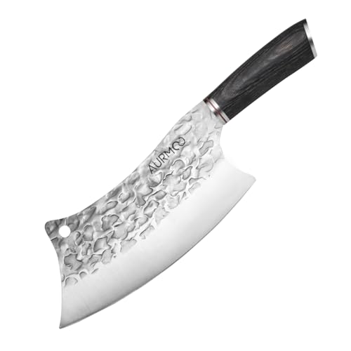 AURMOO Geschmiedetes Hackmesser, Messer Hackmesser Kochmesser, Metzgerbeil Hackbeil, 20cm Hack Messer Fleischerbeil aus Edelstahl, Küchenmesser, Messer Fleischerbeil fur Küche. AURMOO Geschmiedetes Hackmesser, Messer Hackmesser Kochmesser, Metzgerbeil Hackbeil, 20cm Hack Messer Fleischerbeil aus Edelstahl, Küchenmesser, Messer Fleischerbeil fur Küche. von AURMOO