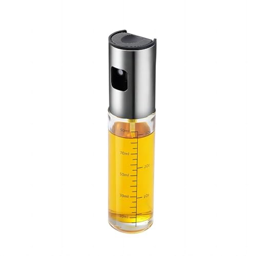 AURMOO Ölsprüher Flasche 100 ml, Öl Sprüher, 2 Stück Öl Sprühflasche, Ölspray, Sprühflasche für Speiseöl, Ölspray zum Kochen, Olivenöl Sprüher mit 1 Edelstahl Trichter für Küche. von AURMOO