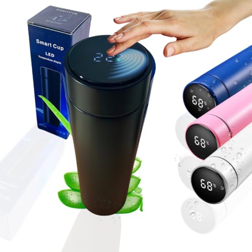Aurum 500ml Trinkflasche aus Edelstahl 304, Thermoflasche mit LED-Touchscreen-Temperaturanzeige, Vakumisoliert & auslaufsicher, BPA-frei, mit Teesieb, heiße & kalte Getränke, für Büro, Reisen & Sport von AURUM