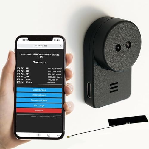 Smartnetz ESP32 Smartmeter IR Stromreader mit externer IPX Antenne und Tasmota 14.5 Scripting (Deutsche Version) vorinstalliert WLAN | MQTT | HOMEASSISTANT | MATTER SUPPORT | USBC von AURUM