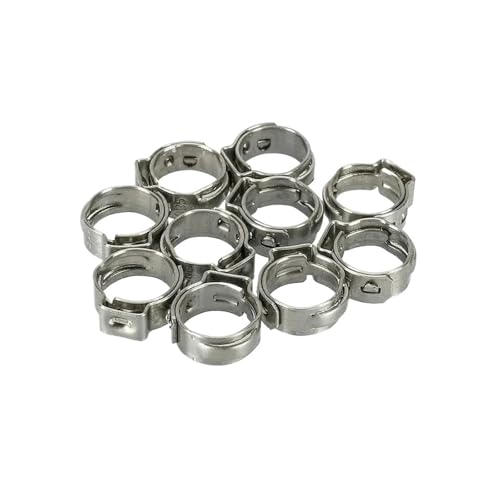 Edelstahl-Sattelklemme 25 Stück Klemmen for einzelne Edelstahlschläuche(25pcs 14.0mm) von AURVIX