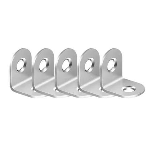 L-förmige Edelstahl-Eckhalterung 1/50Sets 90 Grad rechtwinkliger Edelstahl-L-förmiger Eckcode – mit Schrauben, stabiles Möbelverbinderzubehör(5 Set) von AURVIX