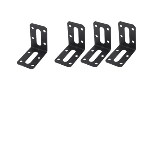L-förmige Edelstahl-Eckhalterung L-förmige Eckwinkel aus Edelstahl, 90 Grad, robuste Eckstrebe, schwarzer rechtwinkliger Verbinder(4 Sets-(D)) von AURVIX