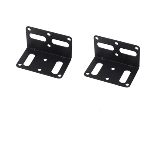 L-förmige Edelstahl-Eckhalterung Regalhalterungen, schwarze L-förmige Eckstrebe, rechtwinklige Stütze aus Edelstahl for Schrank, Tisch, Stuhl, Möbel, feste Hardware(2 Sets-(E)) von AURVIX
