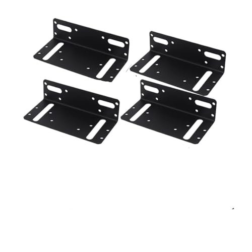 L-förmige Edelstahl-Eckhalterung Regalhalterungen, schwarze L-förmige Eckstrebe, rechtwinklige Stütze aus Edelstahl for Schrank, Tisch, Stuhl, Möbel, feste Hardware(4 Sets-(B)) von AURVIX