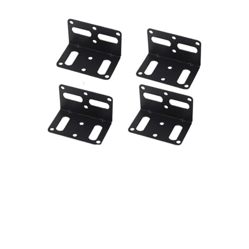 L-förmige Edelstahl-Eckhalterung Regalhalterungen, schwarze L-förmige Eckstrebe, rechtwinklige Stütze aus Edelstahl for Schrank, Tisch, Stuhl, Möbel, feste Hardware(4 Sets-(E)) von AURVIX