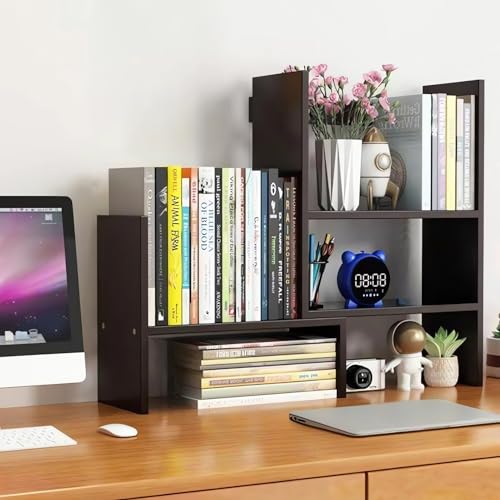 AUSHOPLAH Schreibtisch-Organizer-Regal, Tischregal Schreibtisch, Schreibtischregal, Tisch Regal, BüCherregale, BüCherregal E70 (Schwarz) von AUSHOPLAH