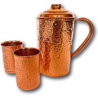 1, 5L Ayurveda-Wasserkrug-Set Aus Reinem Kupfer - Traditionell Handgefertigt in Indien Ayurveda Gesundes Wohnen Elektrisch Aufgeladenes von AUSISLANDBUDDHA