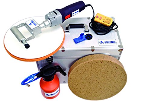 AUSONIA - 89962 WASSERGLATTMASCINE WASSERGLATTMÄSCINE WASSER PUTZFRÄSE SUPER FLACH UND SUPERLEICHT (NUR 2,8 KG) MIT ZWEI 350 MM PUFFERN von AUSONIA
