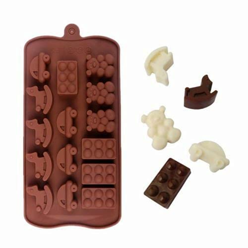 AUSUKY 3D-Silikonform für Schokolade, Süßigkeiten, Kekse, Backen, Fondant, Kuchendekoration, Werkzeug (Auto und Trojan) von AUSUKY