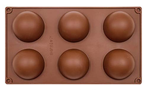AUSUKY Silikon-Backform mit 6 Löchern, halbkugelförmig, für heiße Schokoladenkuchen, Kaffee von AUSUKY