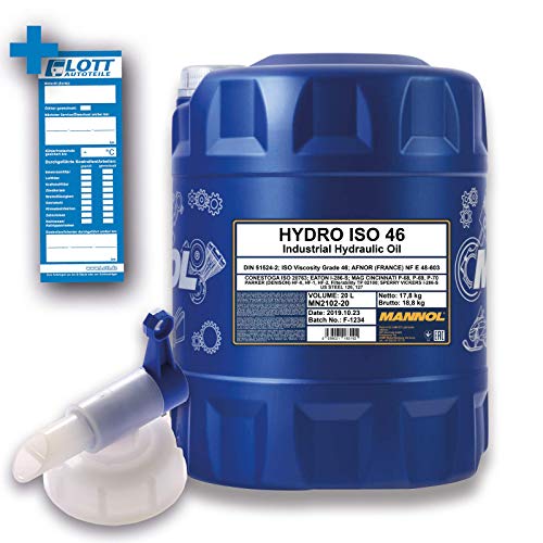 MANNOL 20L Hydrauliköl Schmierstoff Hydro ISO 46 Mineralöl MN2102-20 + Auslaufhahn von AUTDER