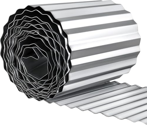 AUTENS 6 m gewellte Metall-Gartenkante, Metall-Landschaftskante für Rasen, Blumenbeet, Gartenzaun, Pflastersteinkante, Blumenbeetumrandung, flexibel gehärtet oder nach Bedarf geschnitten (Silber, 6,8 AUTENS 6 m gewellte Metall-Gartenkante, Metall-Landschaftskante für Rasen, Blumenbeet, Gartenzaun, Pflastersteinkante, Blumenbeetumrandung, flexibel gehärtet oder nach Bedarf geschnitten (Silber, 6,8 von AUTENS