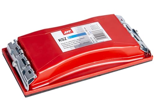 APP KSZ - Rechteckiger Schleifklotz | Handschleifer mit Federschnallen und Anti-Rutsch-Oberfläche | Handschleifblock, kompatibel mit allen abrasiven Materialien | 212 x 105 mm von AUTO-PLAST PRODUKT