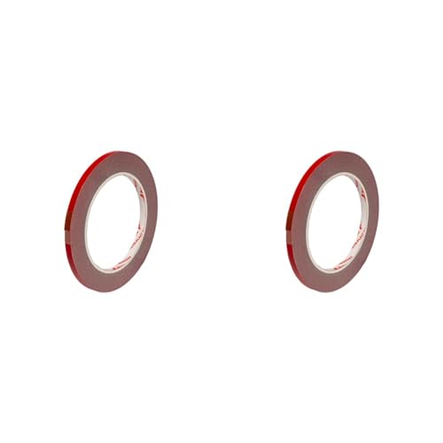 AUTO-PLAST PRODUKT APP Acryl Tape Doppelseitiges Klebeband Extra Stark | Doppelseitiges Wasserdichtes Montageband | Rot | 5m Länge, 6mm Breite (Packung mit 2) von AUTO-PLAST PRODUKT