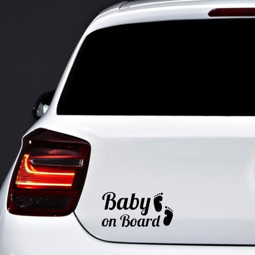 Autodomy 2 Stück Baby On Board Baby an Bord Füße Hohe Sichtbarkeit aus großer Entfernung | Baby on Board Aufkleber Auto Für alle Fahrzeugtypen | 15x7 cm (Schwarz) von AUTODOMY