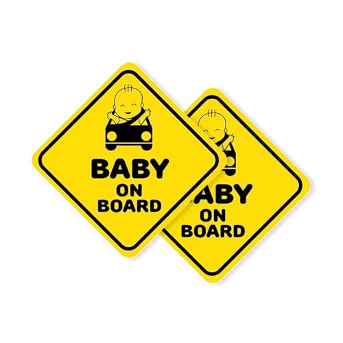 Autodomy 2 Stück Baby On Board Baby an Bord Interne Verwendung | Baby on Board Aufkleber Auto Für alle Fahrzeugtypen | 10x10 cm Autodomy 2 Stück Baby On Board Baby an Bord Interne Verwendung | Baby on Board Aufkleber Auto Für alle Fahrzeugtypen | 10x10 cm von AUTODOMY