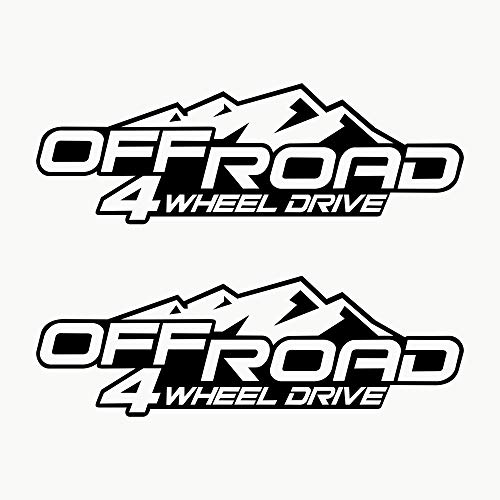 Autodomy 4x4 Off Road Allrad 4 Wheel Drive Aufkleber 2 Stück | 4x4 Aufkleber für Auto 20x6,5 cm | Sticker Auto Tuning Widerstandsfähig gegen Regen und Sonne (Schwarz) von AUTODOMY