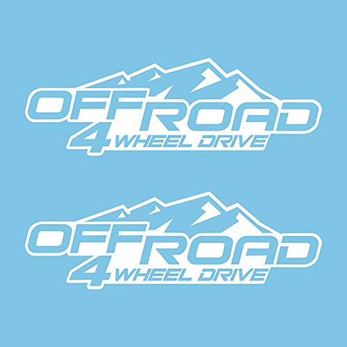 Autodomy 4x4 Off Road Allrad 4 Wheel Drive Aufkleber 2 Stück | 4x4 Aufkleber für Auto 20x6,5 cm | Sticker Auto Tuning Widerstandsfähig gegen Regen und Sonne (Weib) von AUTODOMY