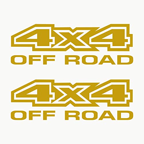Autodomy 4x4 Off Road Allrad Aufkleber Paket 2 Stück für Auto | Autoaufkleber Offroad Resistent gegen Wasser und Sonnenstrahlen (Gold) von AUTODOMY