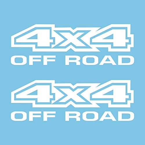 Autodomy 4x4 Off Road Allrad Aufkleber Paket 2 Stück für Auto | Autoaufkleber Offroad Resistent gegen Wasser und Sonnenstrahlen (Weiß) von AUTODOMY