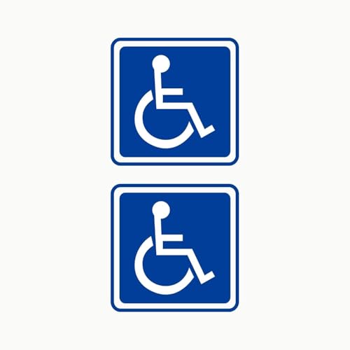 Autodomy Behindert Rollstuhlfahrer Aufkleber Paket 2 Stück | Behinderten Aufkleber Auto 10x10 cm | Rollstuhl Aufkleber Auto Van LKW (Internen Gebrauch) von AUTODOMY