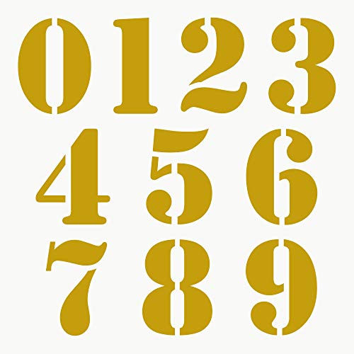 Autodomy Motorrad Motocross Nummer 10 Stücke Racer Vintage Retro | Startnummer Aufkleber Sie widerstehen Regen und Sonne | Vinyl Number Stickers Gold von AUTODOMY