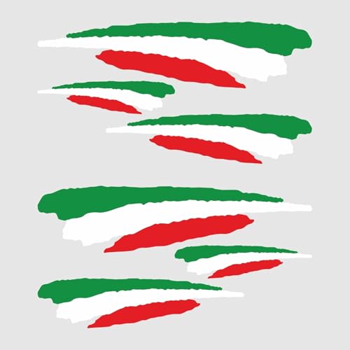 Autodomy Set 6 Aufkleber Stickers Italien Italienische Flagge Sport Racing Tuning für Auto Motorrad Scooter Quad ATV Helm Fahrrad | Halten Sonne und Regen Stand von AUTODOMY