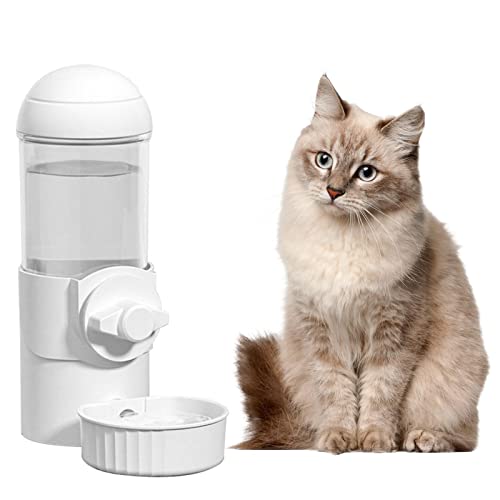 AUTOECHO Automatischer Wasserspender für Katzen - Aufhängbarer Wasserspenderbehälter,Wasserflaschen-Futterbehälter-Spender für kleine, mittelgroße Hunde, Haustiere, Welpen, Kätzchen, Futternäpfe von AUTOECHO