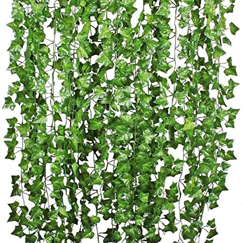 AUTOECHO Fake Ivy Leaf Plants Vine - Ivy Garland Fake Vines | Fake Plants Hangings Vine Plant for Wedding Party Garden Wall Decoration, Artificial Ivy Leaf Garland 2.2m von AUTOECHO