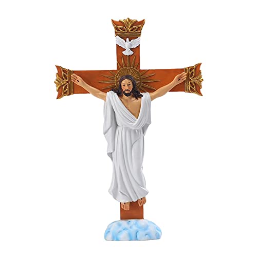 AUTOECHO Handgemachtes Kruzifix-Wandkreuz, 7,8 Zoll, Harz, Jesus Christus, genagelt am Kreuz, katholische Kruzifix-Jesus-Kreuz-Figur für Heimdekoration, religiöses Geschenk von AUTOECHO